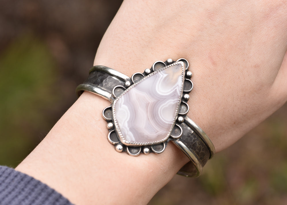 Lavender Agate Statement Cuff