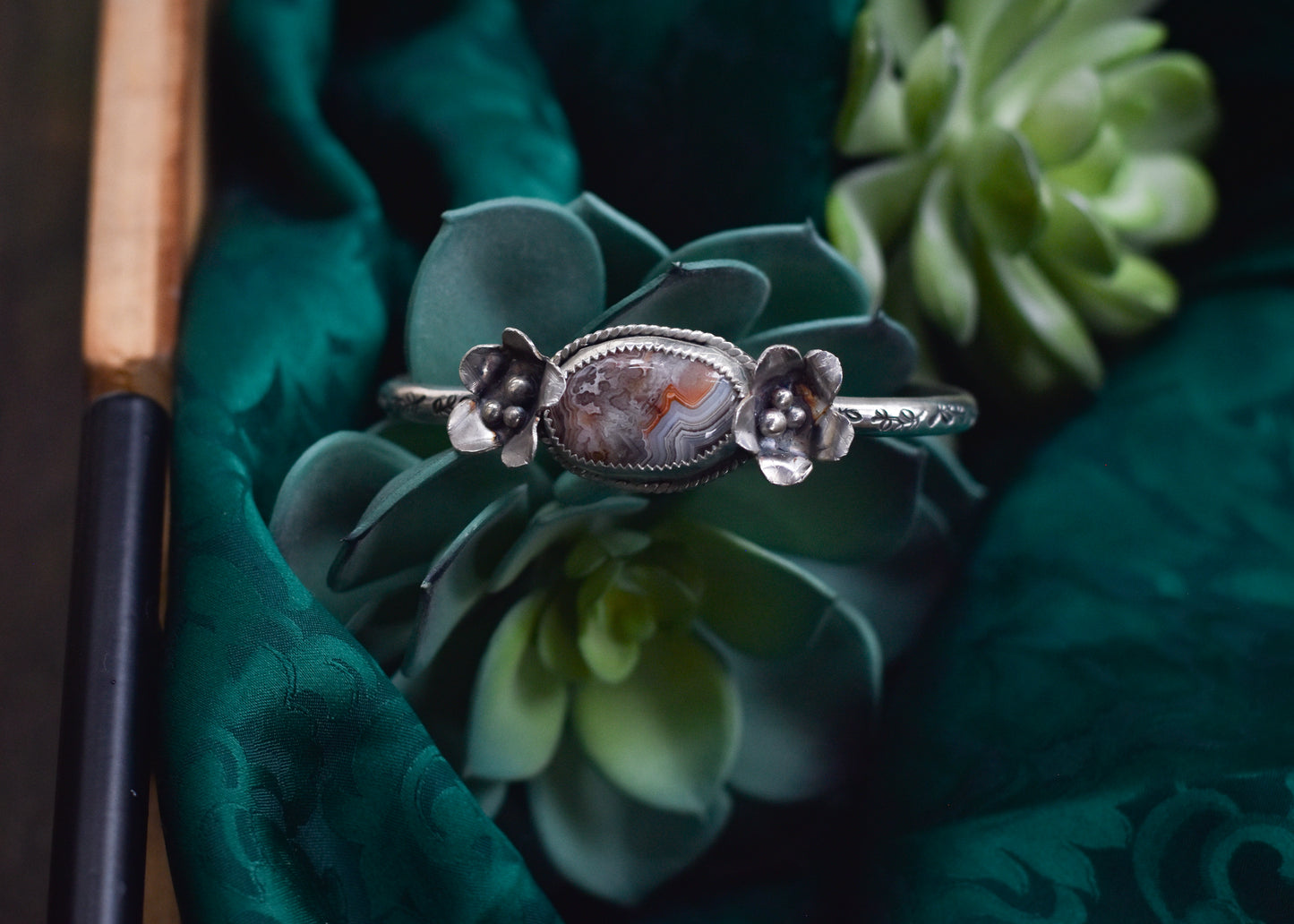 Crazy lace floral cuff