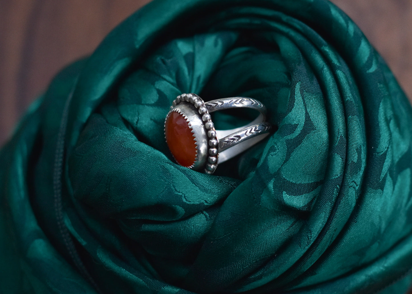 Carnelian agate statement ring