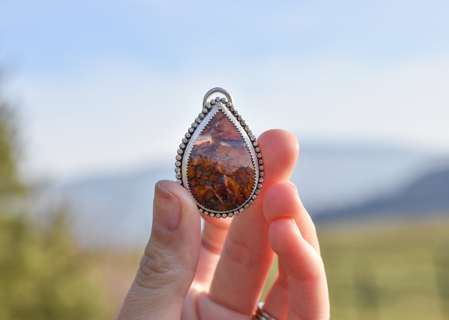 Jasper Agate Deer Pendant