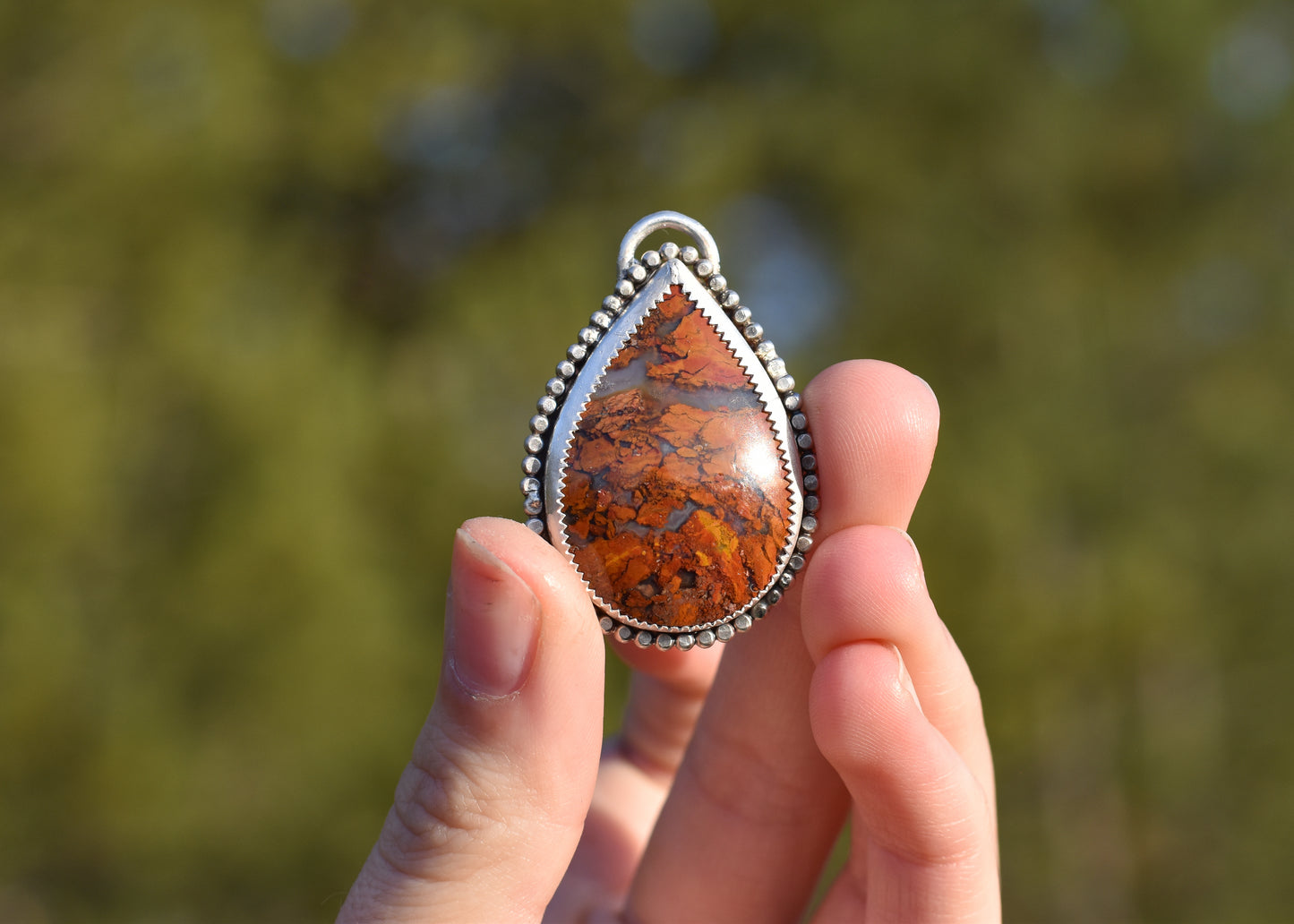 Jasper Agate Deer Pendant