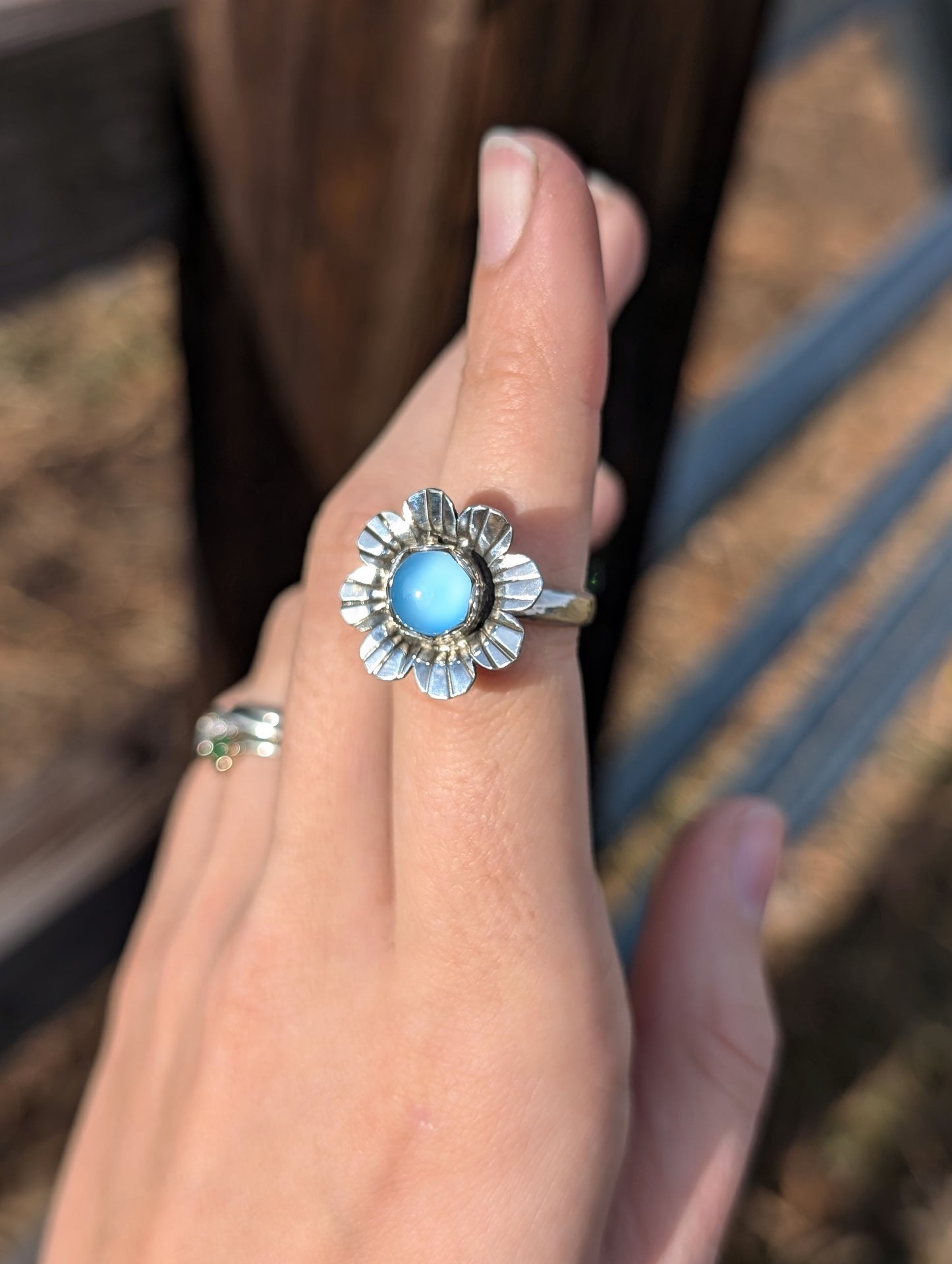 Chrysoprase Flower Ring