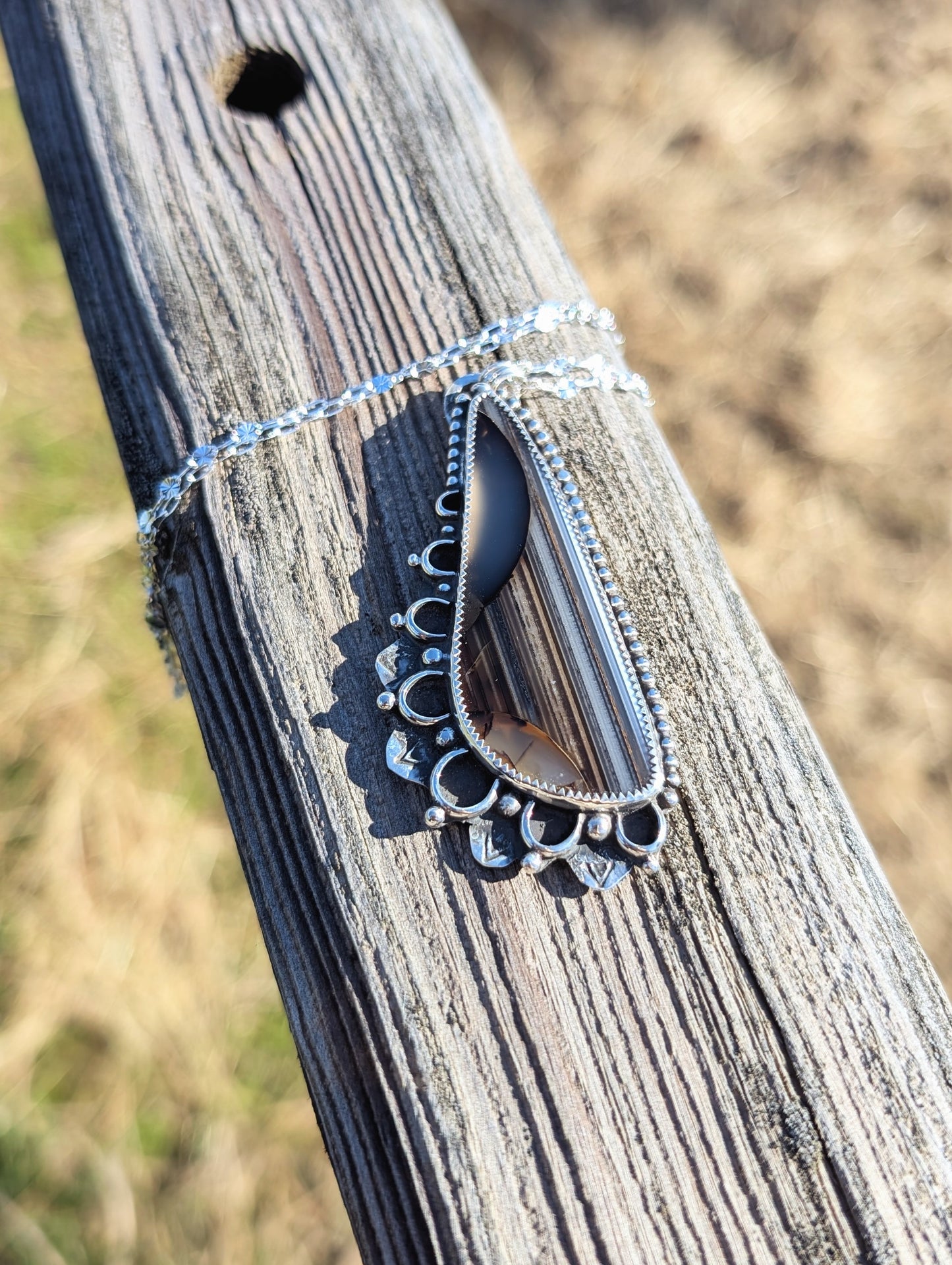 Montana Agate Butterfly Wing Pendant
