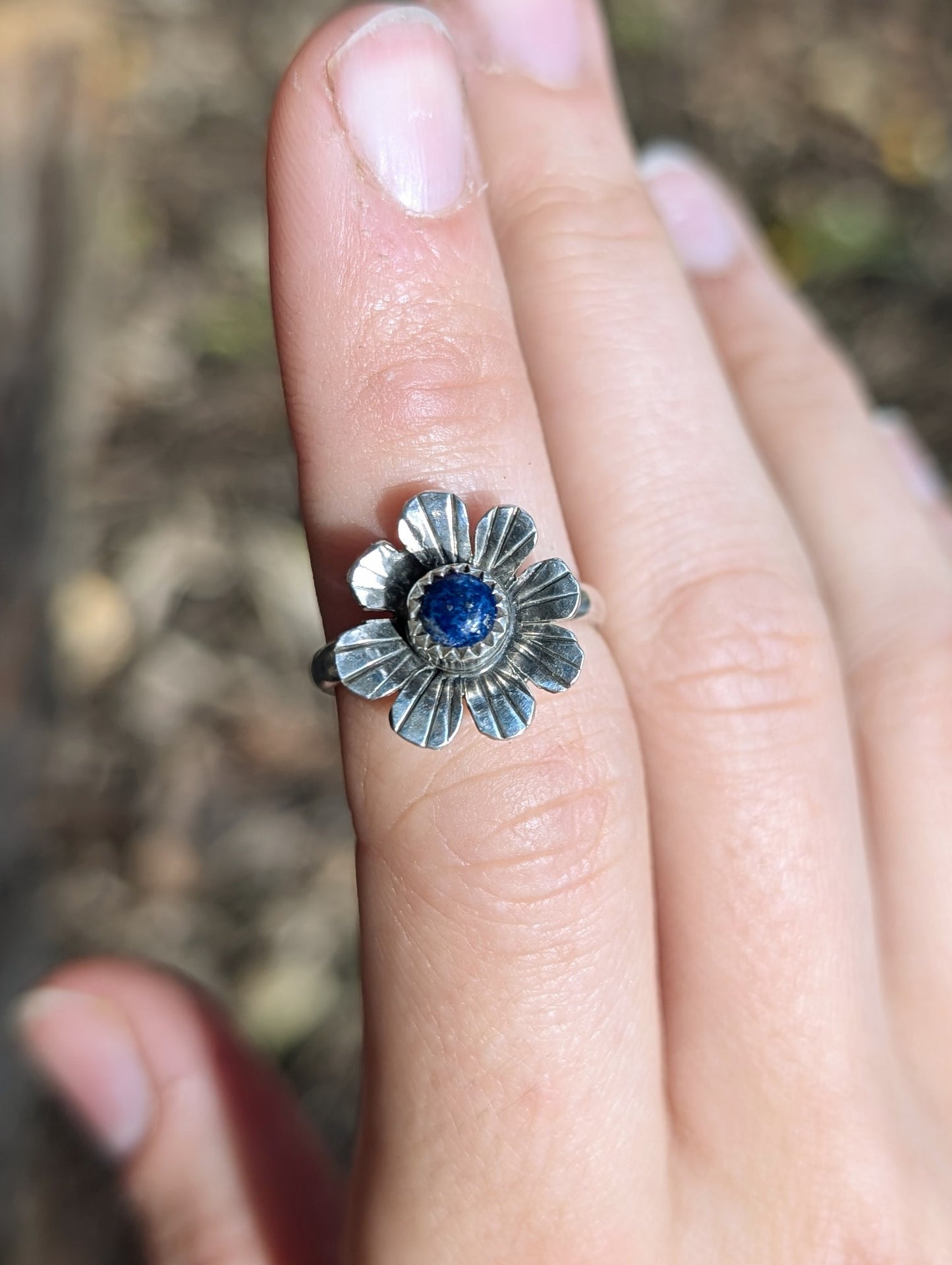 Lapis Flower Ring