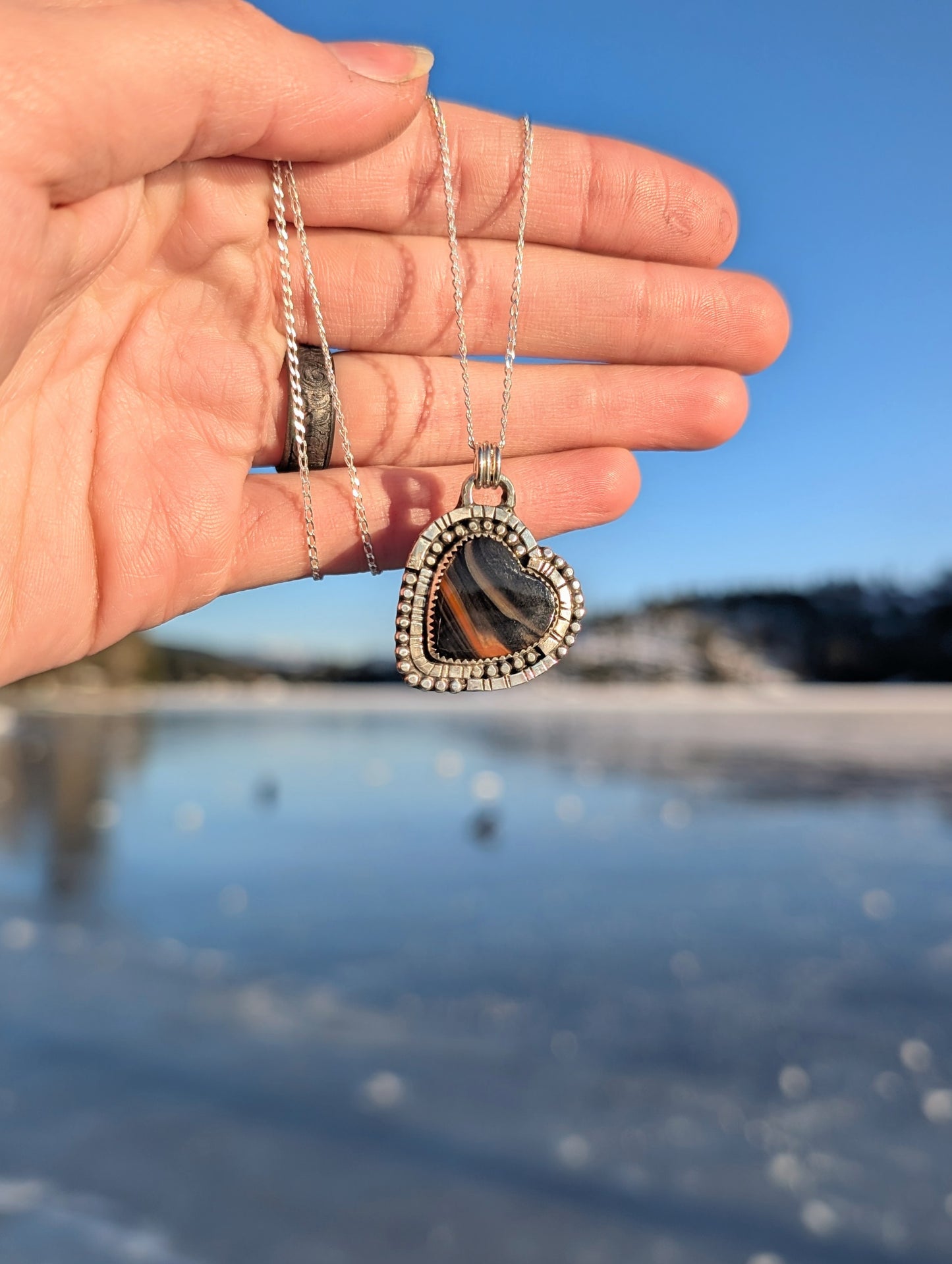 Obsidian Heart Pendant