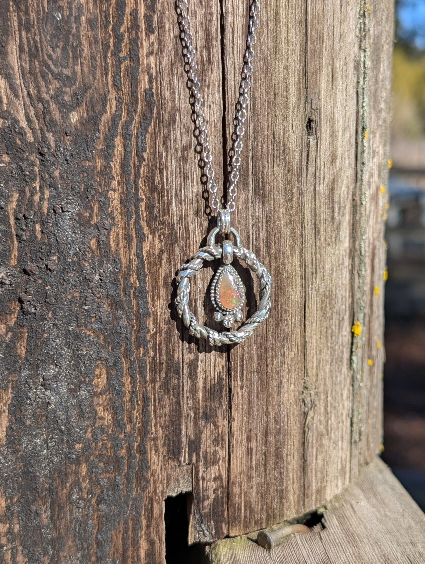 Opal Circle Pendant