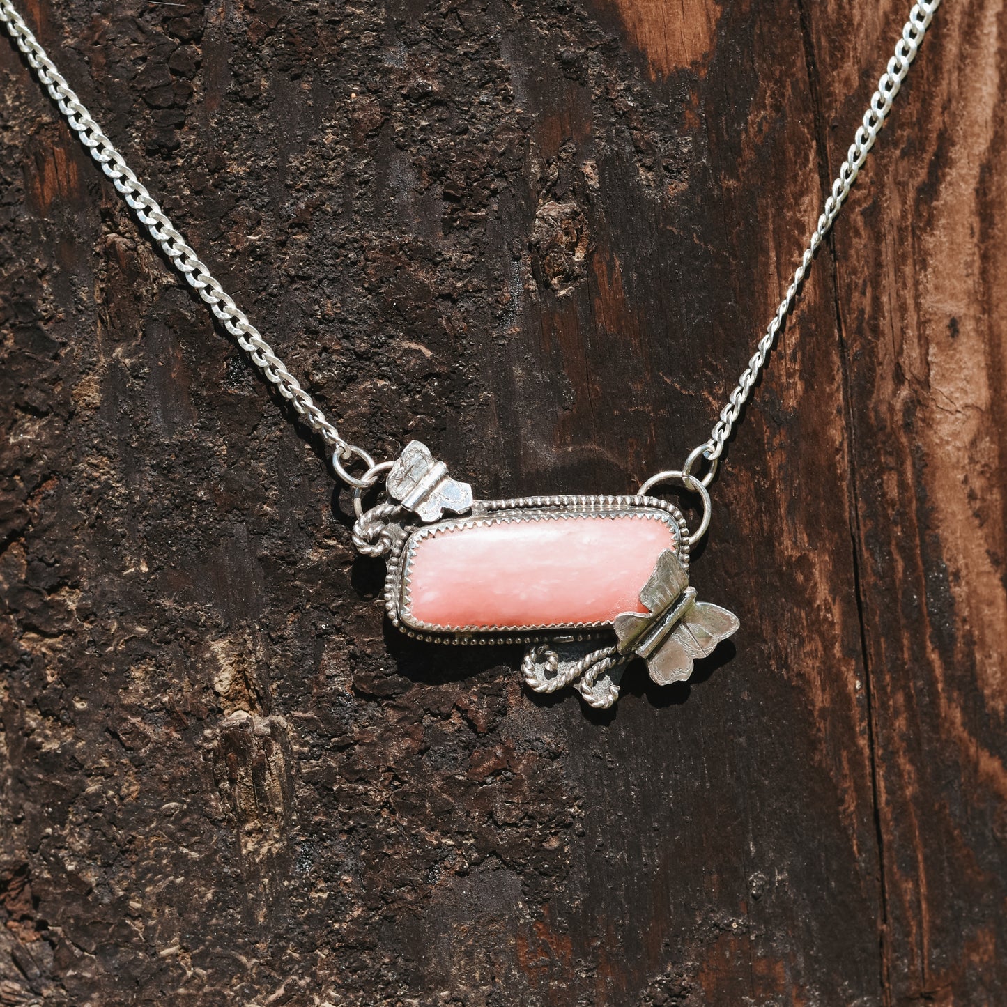 Peruvian Opal Butterfly Necklace