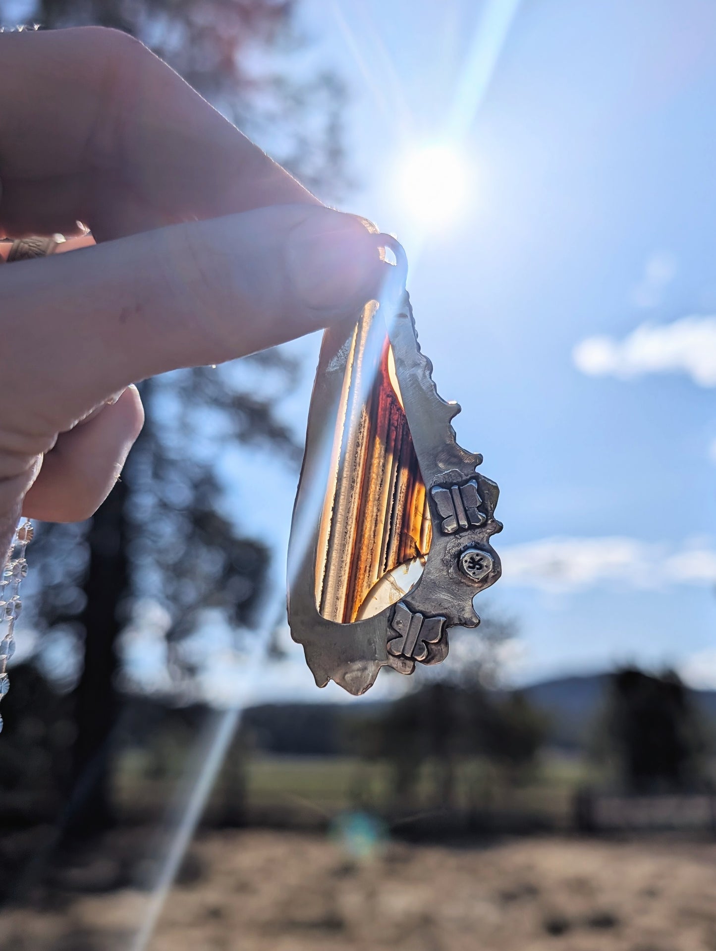 Montana Agate Butterfly Wing Pendant