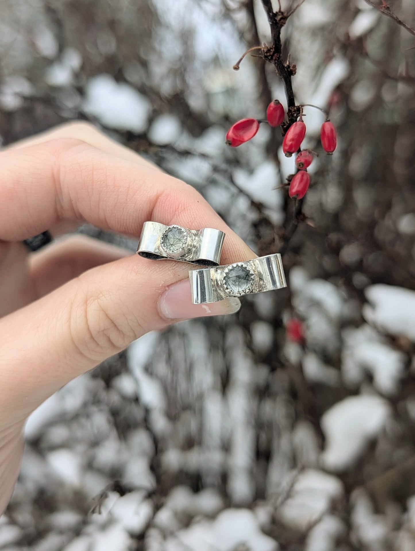 Rutile Quartz Bow Studs