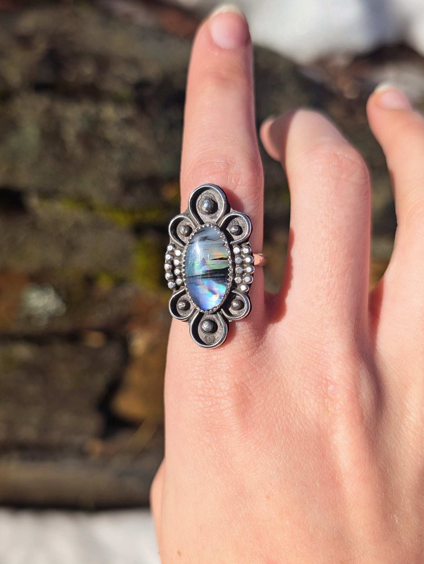 Montana/Abalone Boho Ring