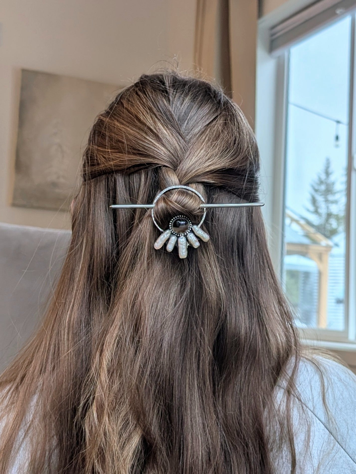 Montana Agate Pearl Hair Hoop
