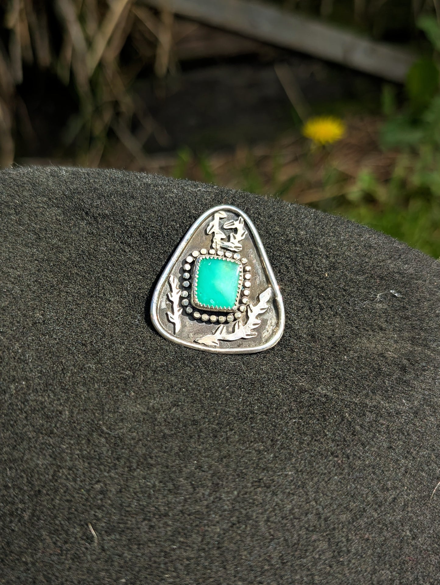 Chrysoprase Fern Hat Pin