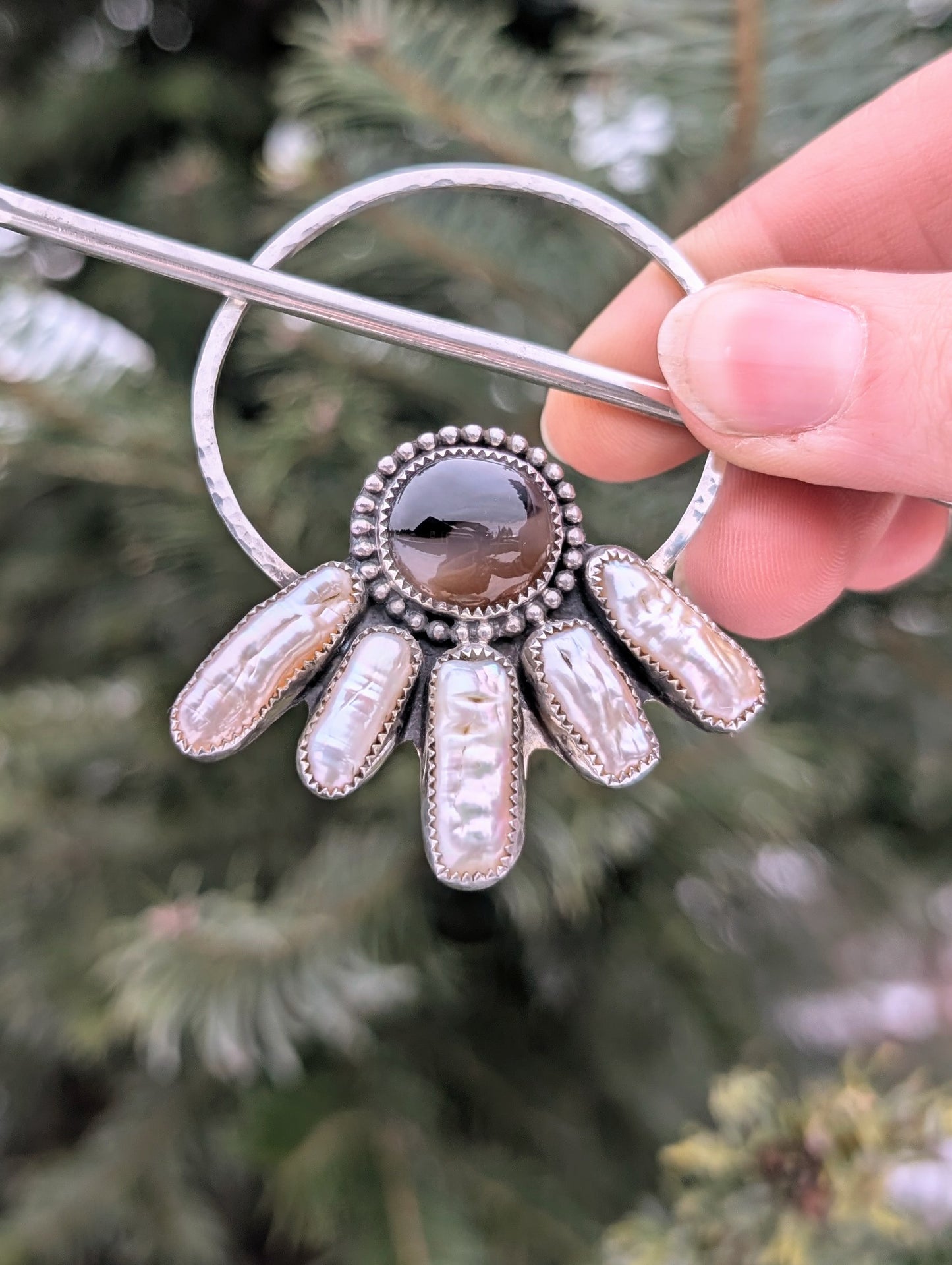 Montana Agate Pearl Hair Hoop