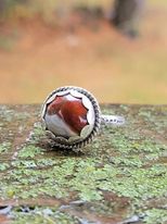 Crazy lace stamped ring