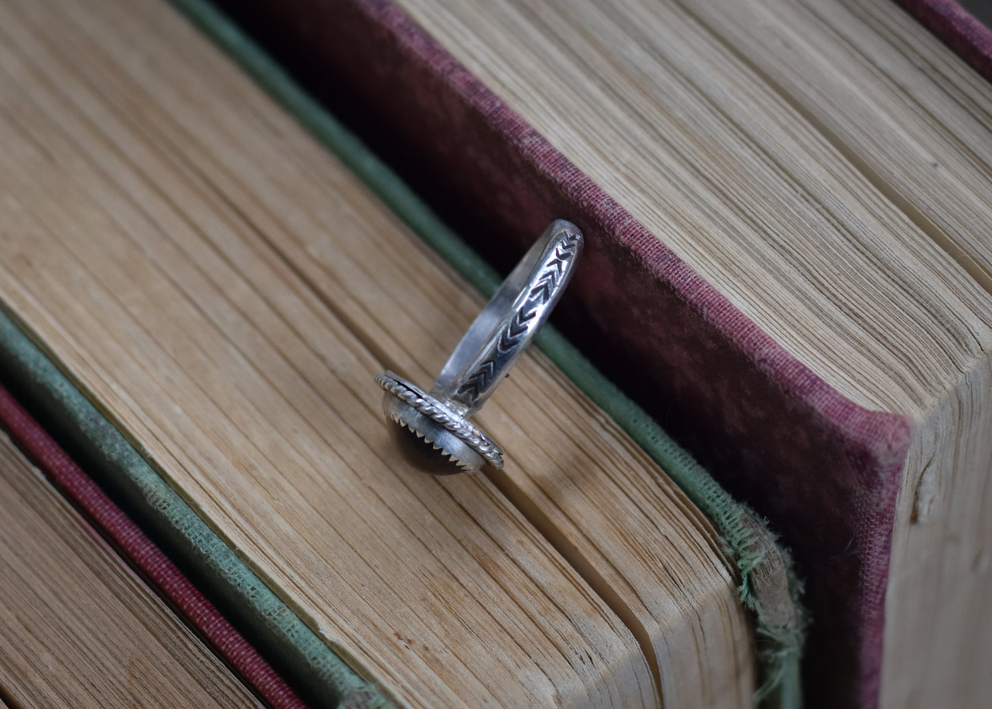 Tigers Eye Stamped Ring