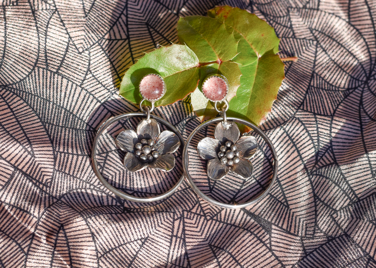 Cherry Blossom Hoops