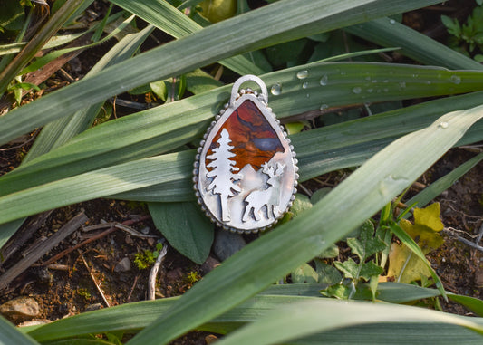 Jasper Agate Deer Pendant