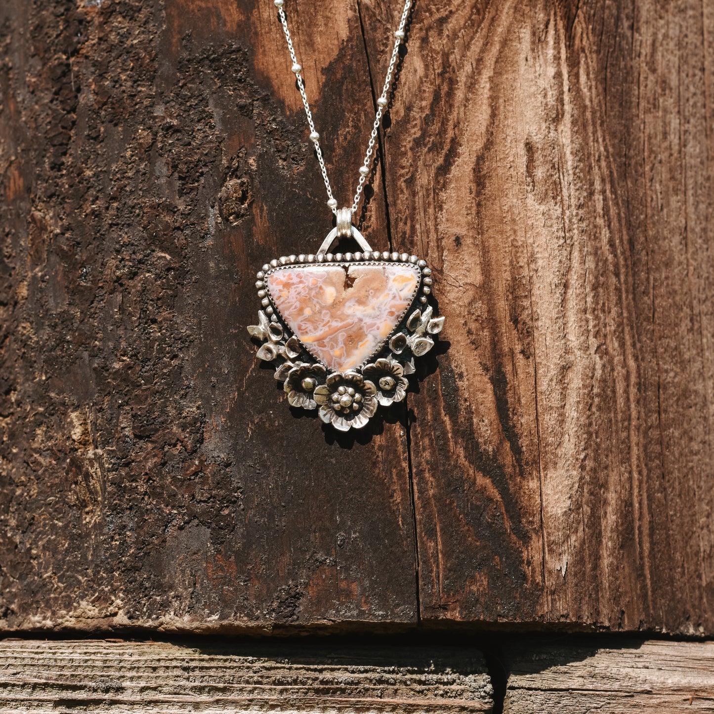 Confetti Agate Flower Necklace