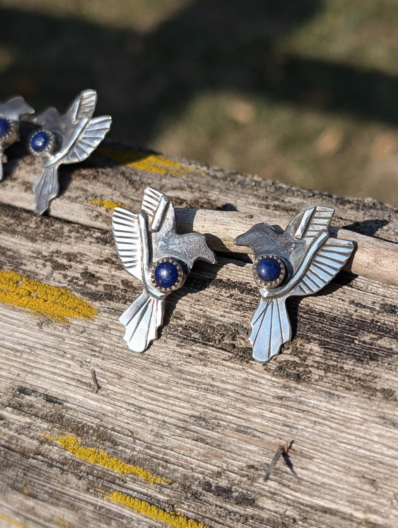 Lapis Magpie Studs