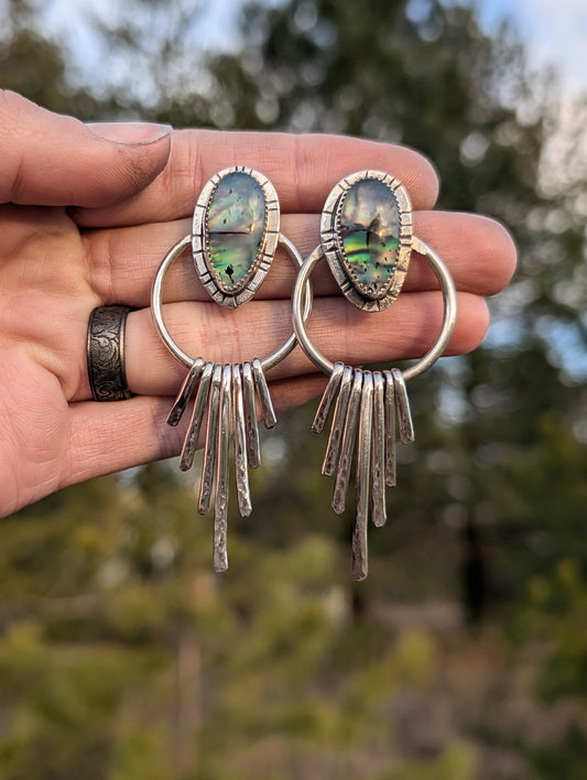 Montana Agate/ Abalone Earrings