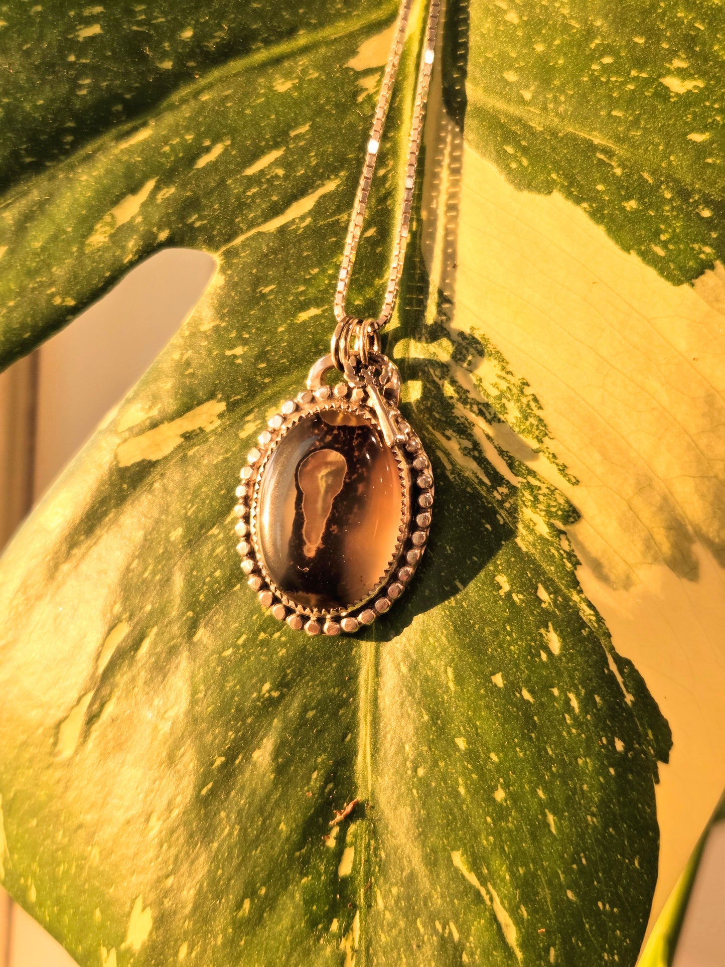 Montana agate Lock and Key necklace