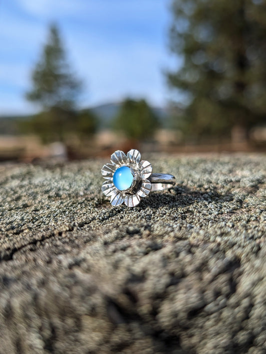 Chrysoprase Flower Ring