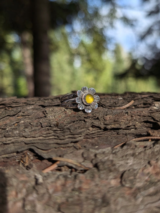 Chrysoprase Flower Ring