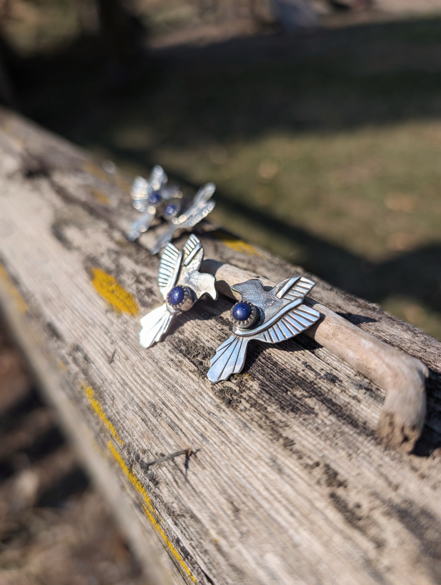 Lapis Magpie Studs