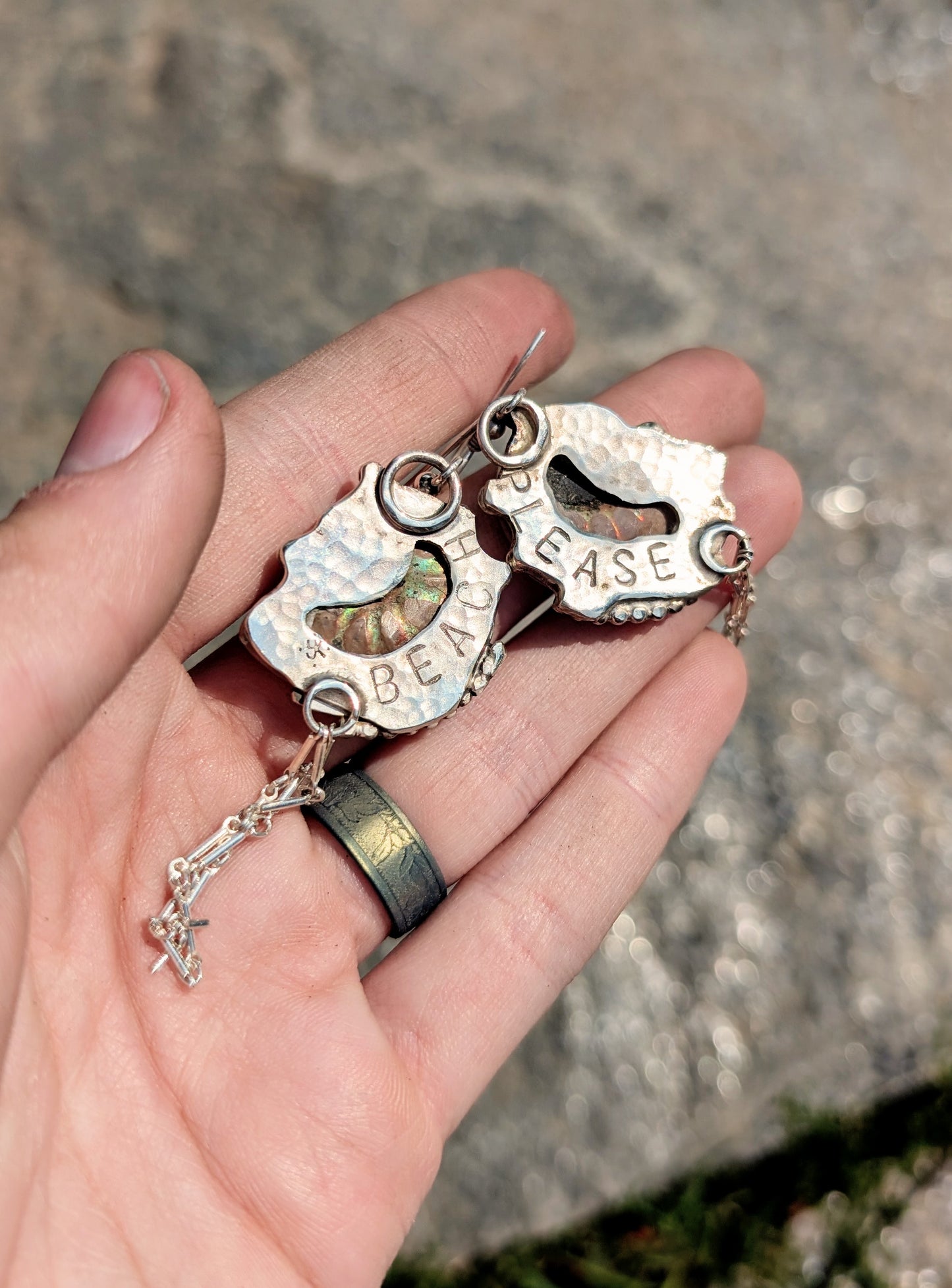 Beach Please Ammonite Earrings