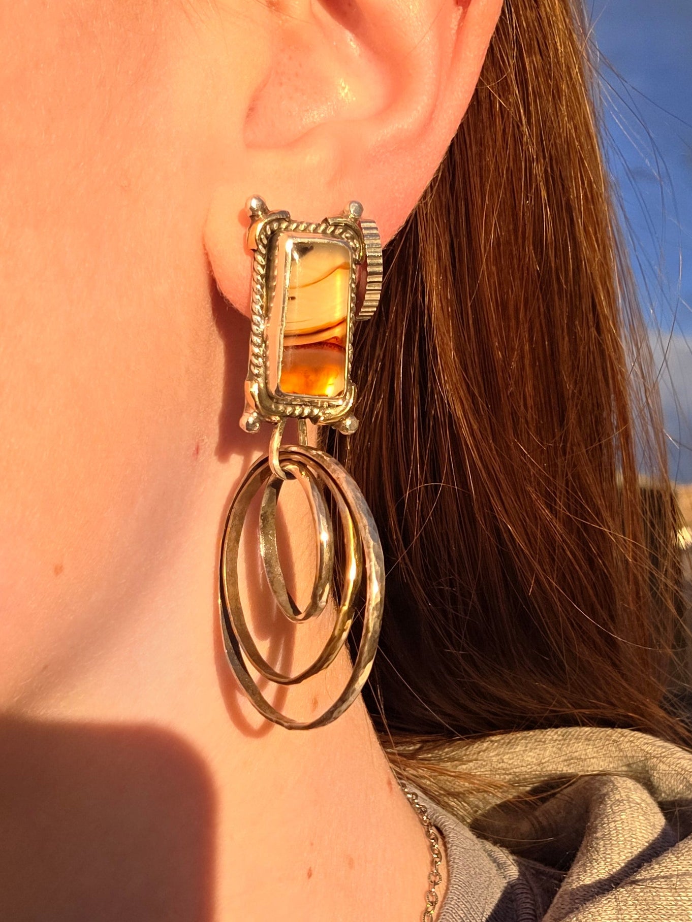 Montana Agate Balanchine Hoops