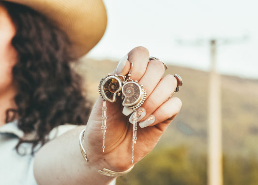 Beach Please Ammonite Earrings