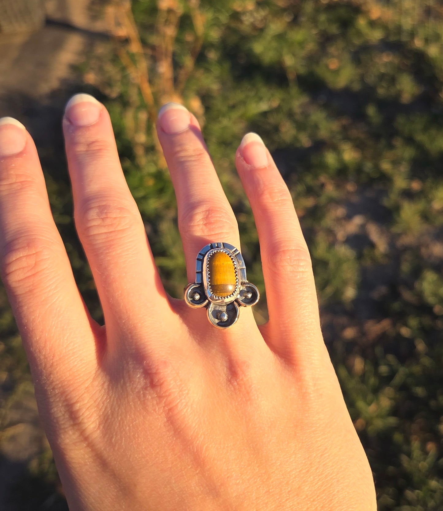 Boho Tigers Eye Ring