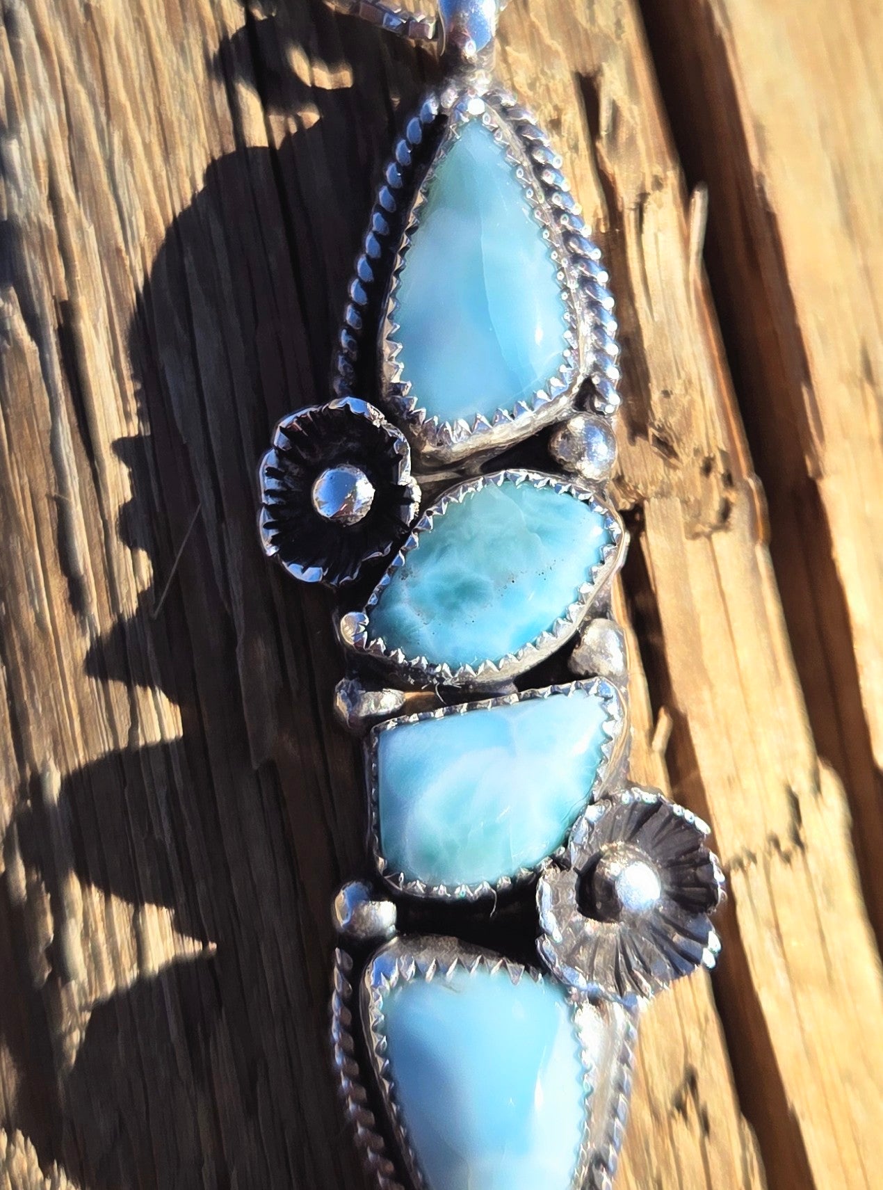 Larimar Flower Pendant