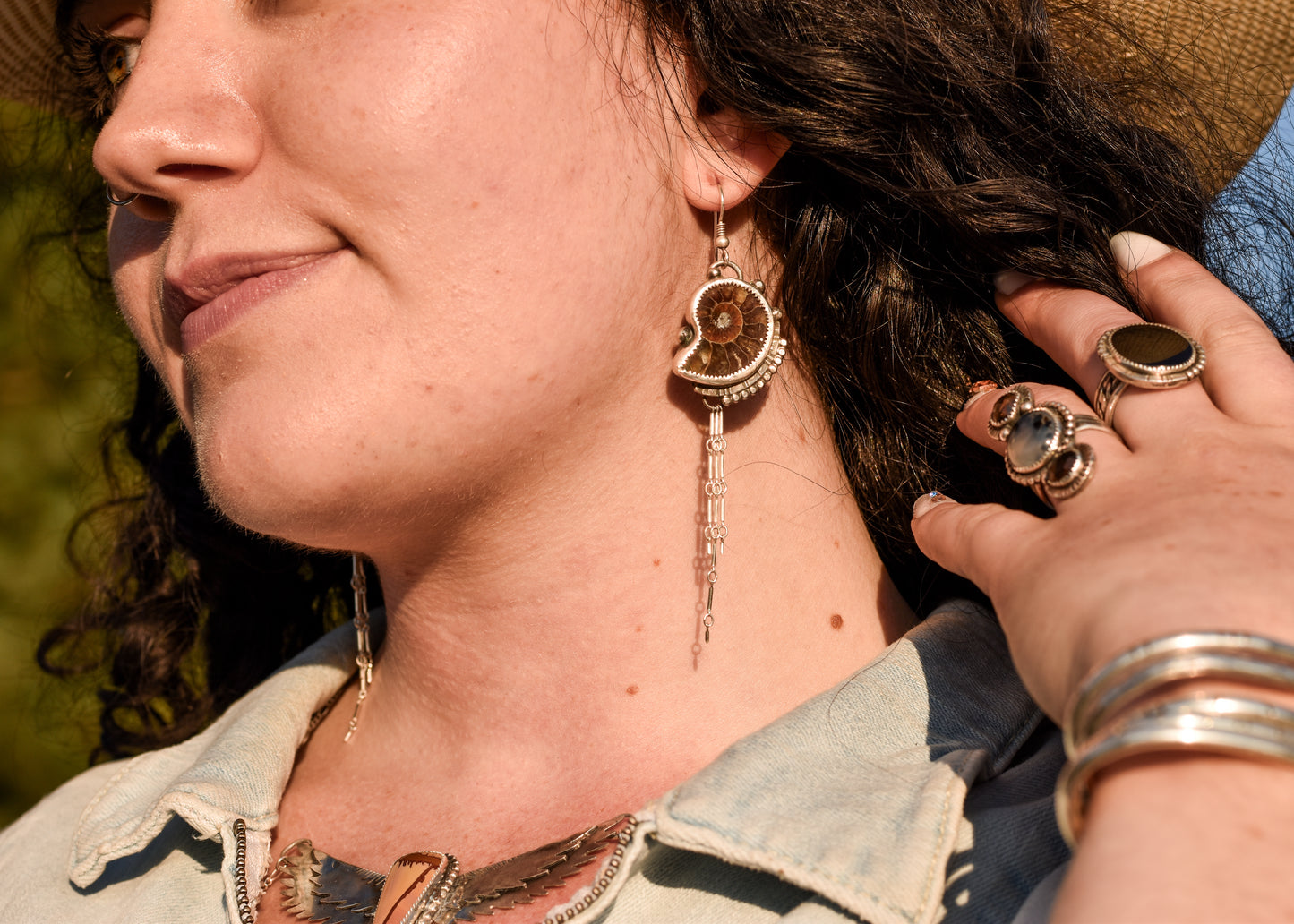 Beach Please Ammonite Earrings